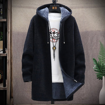 Riolio Autumn and Winter New Classic Fashion Medium Length Coat Men's Casual Loose Thickened Warm High-Quality Large Size Sweater